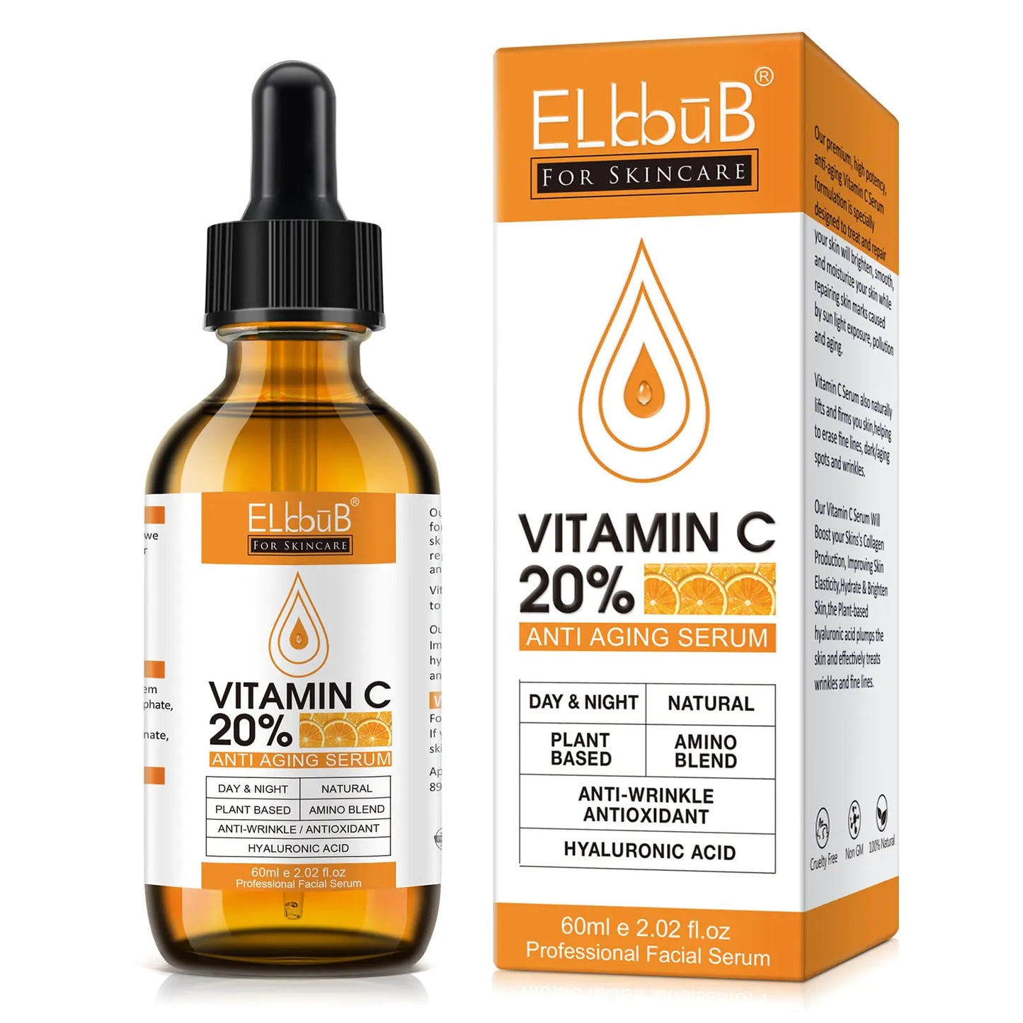 Premium 20% Vitamin C Serum For Face with Hyaluronic Acid, Retinol & Amino Acids - Boost Skin Collagen,Hydrate & Plump Skin, Anti Aging & Wrinkle Facial Serum 1 Fl Oz (Pack of 1)