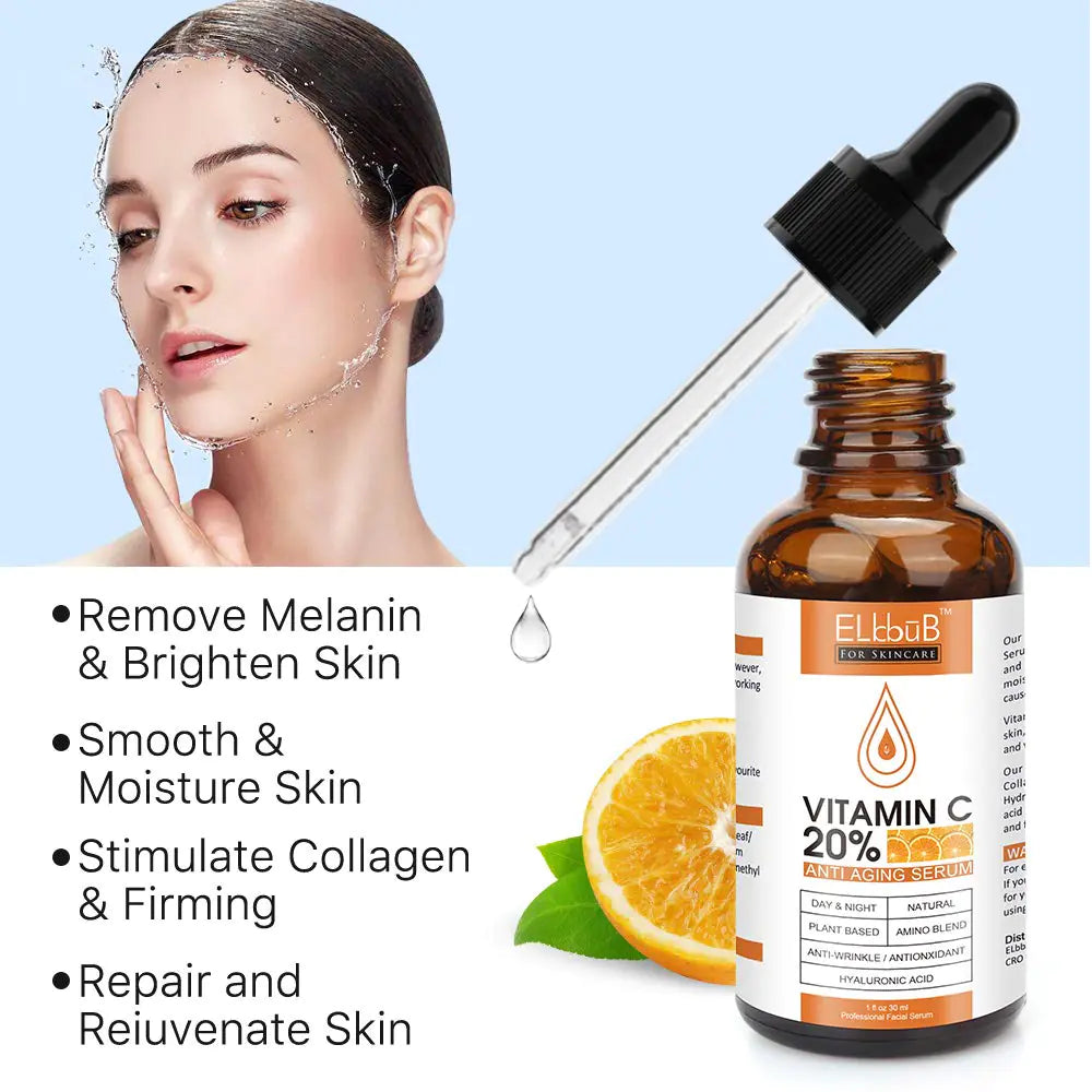 Premium 20% Vitamin C Serum For Face with Hyaluronic Acid, Retinol & Amino Acids - Boost Skin Collagen,Hydrate & Plump Skin, Anti Aging & Wrinkle Facial Serum 1 Fl Oz (Pack of 1)