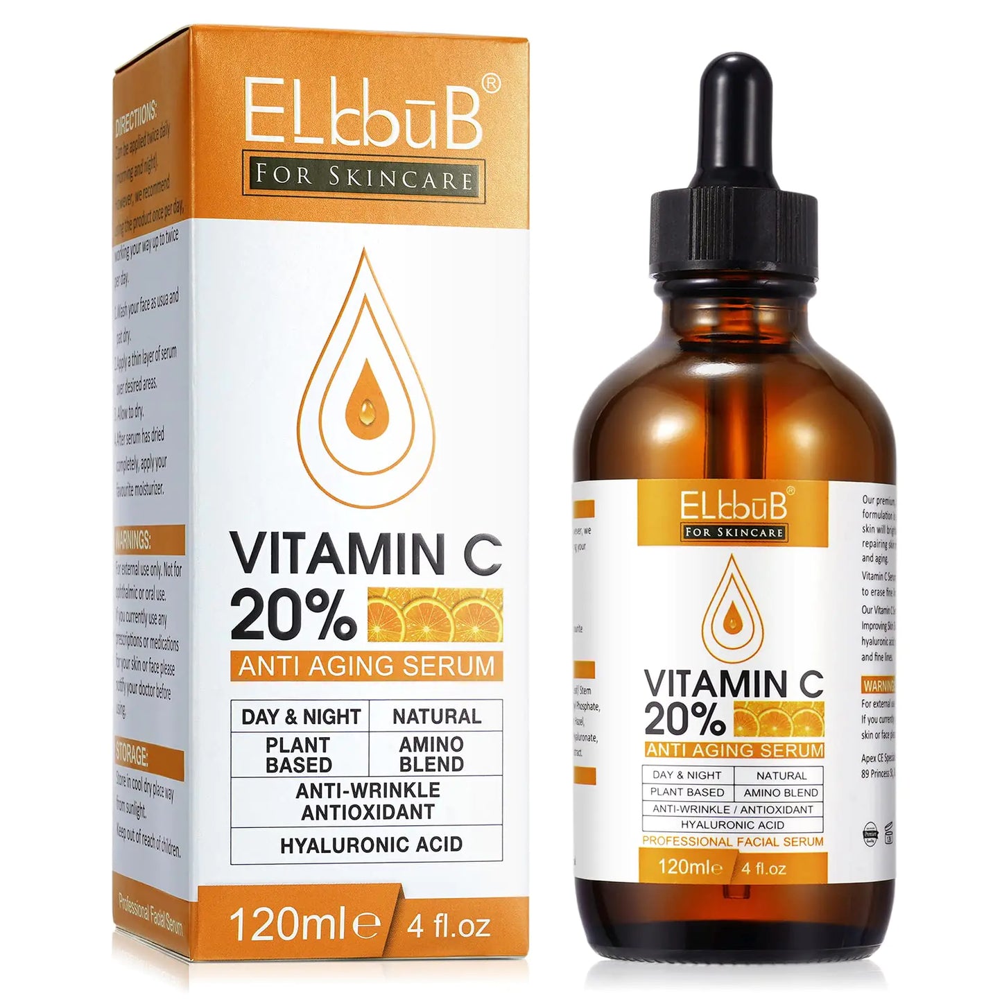 Premium 20% Vitamin C Serum For Face with Hyaluronic Acid, Retinol & Amino Acids - Boost Skin Collagen,Hydrate & Plump Skin, Anti Aging & Wrinkle Facial Serum 1 Fl Oz (Pack of 1)