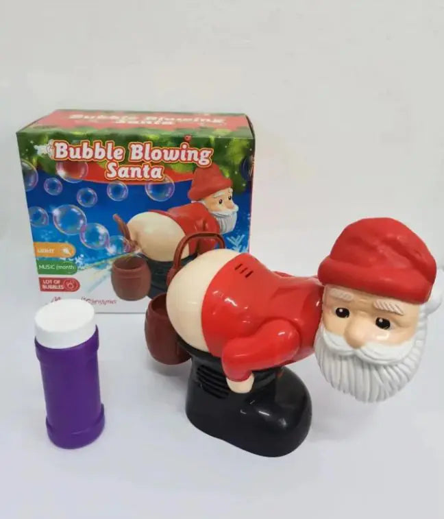 Electric Santa Claus Bubbles Machine Blowing Bubbles Music Light Entertainment Toy Prank Funny Ornament Christmas Gifts Christmas Decorations